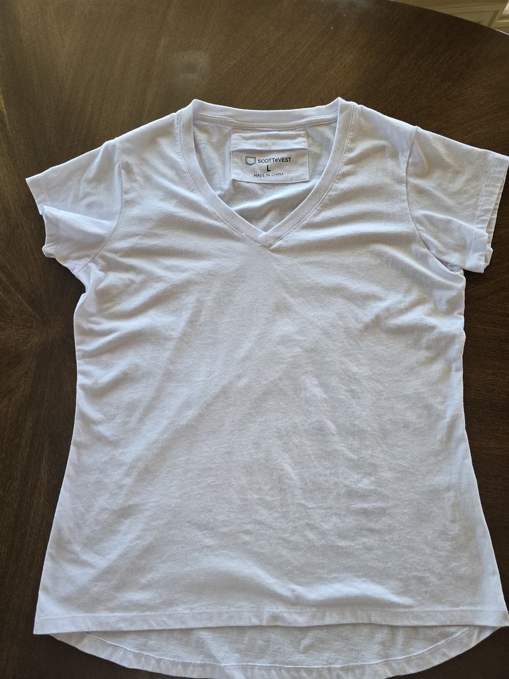 SCOTTeVEST White V-Neck Tee
